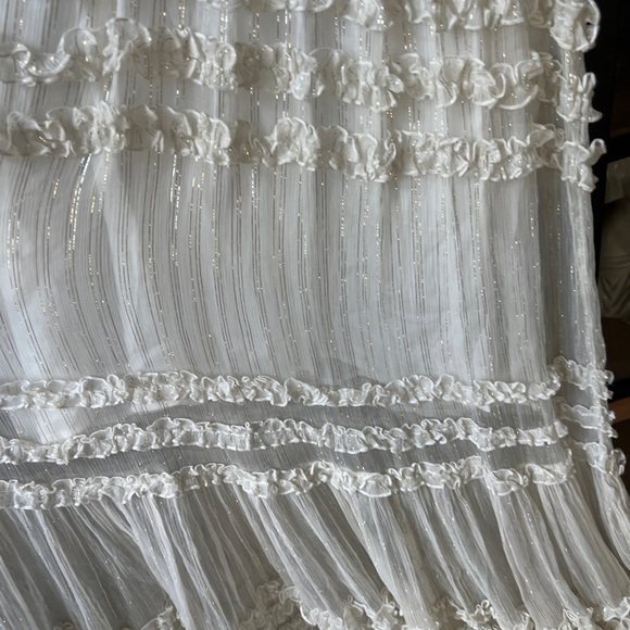 Free People wedding dress boho maxi crochet embroidered BHLDN Anthropologie - Picture 8 of 13